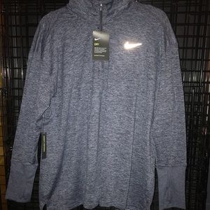 Nike 1/4 zip dri fit long sleeve. Blue/gray